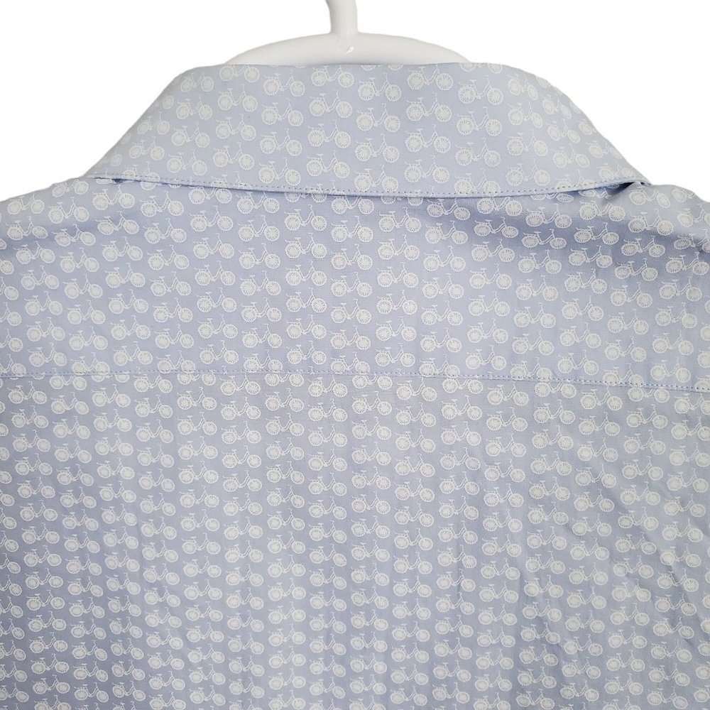 Original Penguin Size XL 17.5 Shirt Heritage Slim Fit Stretch Cotton Bike Print - Picture 11 of 11